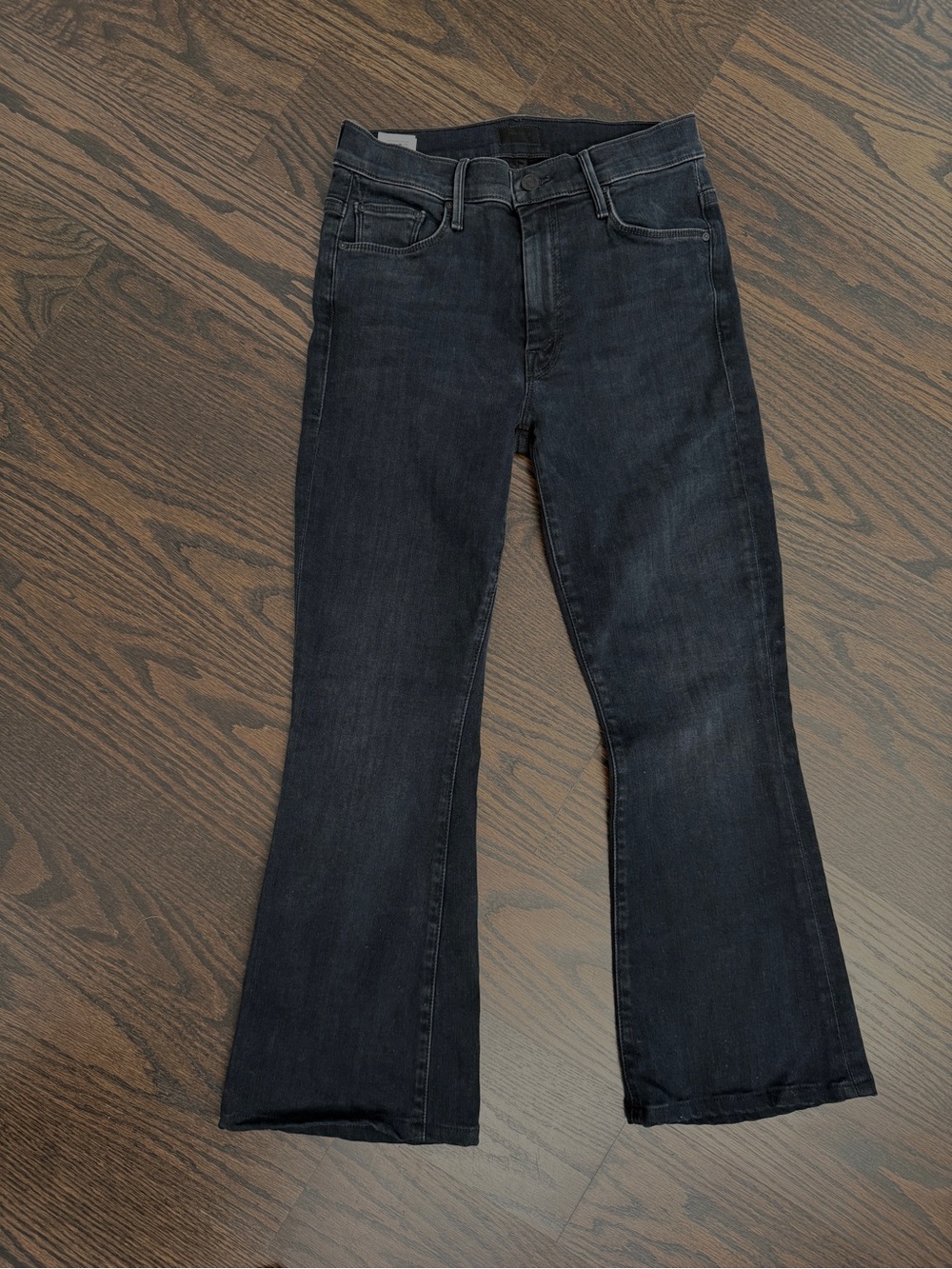 MOTHER Dark Black Flare Jeans
